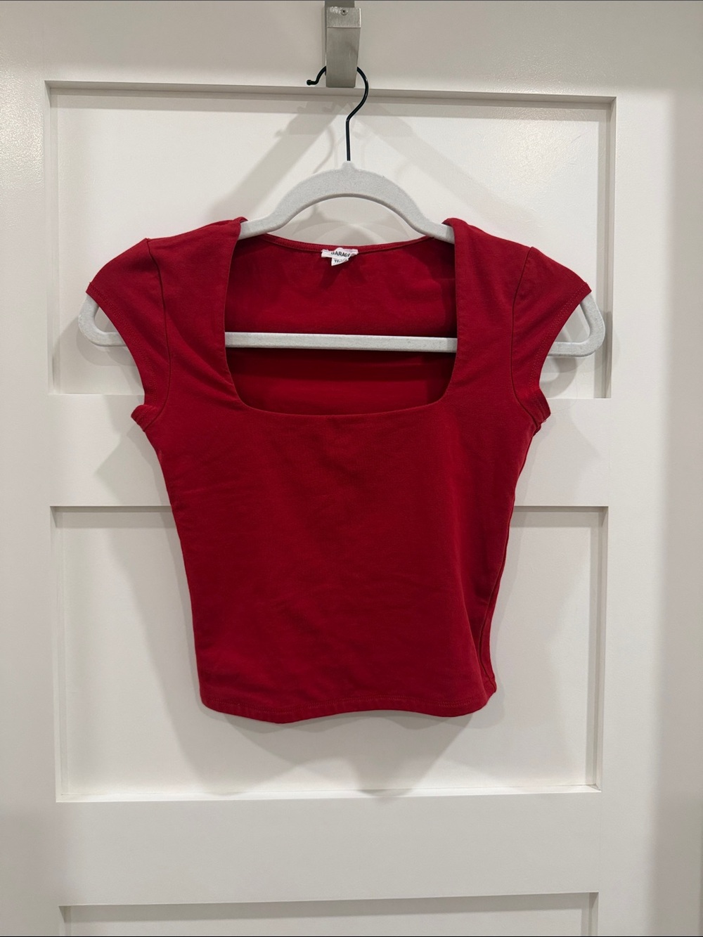 Garage Red Square-Neck Crop Top